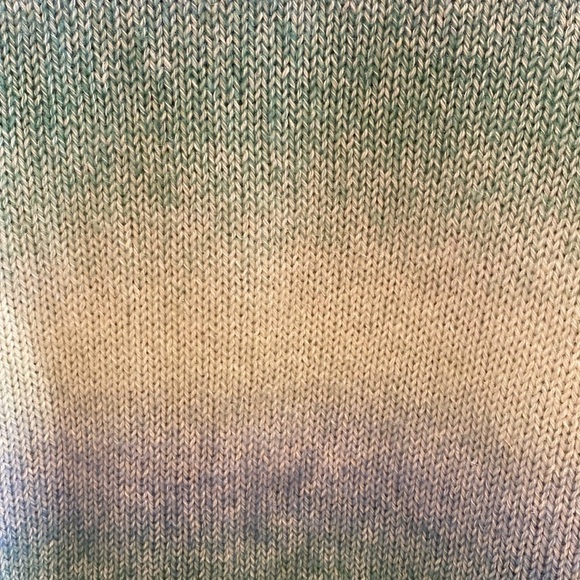 J Crew (2023) Cotton Crew Neck L/S Ombré Stripe Cream Green Blue CreamSweater XS - Picture 4 of 8